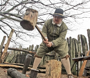 Boston Herald's Darren Garnick volunteers as a Pilgrim at the Plimoth Plantation living history museum
